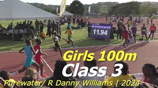 Kerelle Etienne  Edwin Allen  Girls 100m Class 3  Purewater R Danny Williams 2024 [upl. by Ykciv]