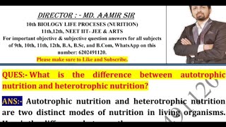 What is the difference between autotrophic nutrition and heterotrophic nutrition [upl. by Elleivap]