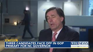 Three candidates face off in GOP primary for NC governor [upl. by Eserahs255]