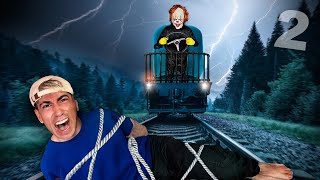 ALEJO IGOA FUE ATROPELLADO POR EL PAYASO EN LAS VIAS DEL TREN 😨😨  ¡Momento exacto [upl. by Casper]