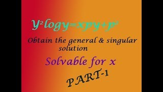 VTU Engineering Maths 2 Solvable for x examplePART1 [upl. by Nahshu]