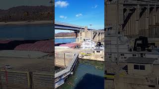 Barge Locking at Markland Dam ohioriver outdoors [upl. by Maurer]