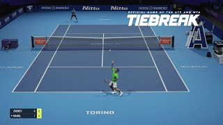 TIEBREAK  Rafael Nadal Vs Alexander Zverev I Nitto ATP Finals I Expert Difficulty PS5 [upl. by Elatsyrk]