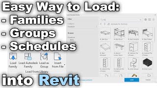 Load Families in Revit  Schedules and Groups  Revit Tutorial [upl. by Phineas]