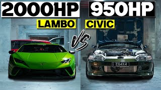 2000HP LAMBO VS 950HP AWD CIVIC  Brisbane Roll Racing [upl. by Eanad]