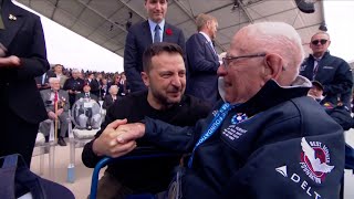 ‘You saved Europe’ DDay vet and Zelensky hug [upl. by Seabrook]