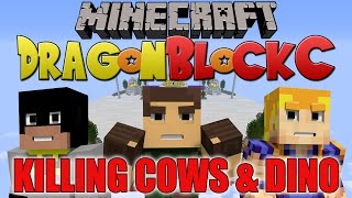 Dragon Block C 164 w xRpMx13 and Rhymestyle Killing Cows and Dino DBZ Minecraft [upl. by Ecadnac910]