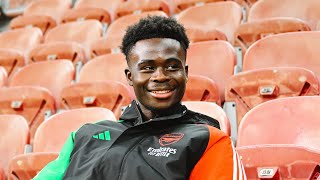 BUKAYO SAKA  On facing Inter Milan UCL Odegaard captaining the side Edu amp more [upl. by Dygal156]