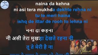 naina  karaoke  crew  hindi english lyrics  diljit dosanjh  badshah  tabu  kareena  kriti [upl. by Dehnel304]