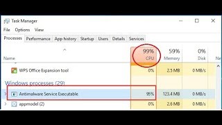 how to disable antimalware service executable CPU windows 10 [upl. by Marybeth423]