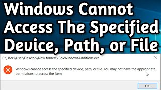 Fix Windows Cannot Access Specified Device Path or File You May Not Have Appropriate Permissions [upl. by Lurleen137]