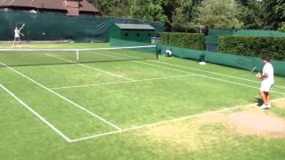 Wimbledon 2013 Johan Kriek amp Peter Fleming practice next to Pat Cash [upl. by Riva580]