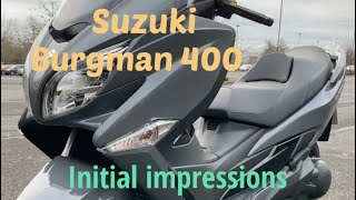 Suzuki Burgman 400 Initial impressions Bike review The Best Scooter [upl. by Nosnibor]