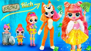 Fashion LOL Growing Up From Broke To Rich  31 DIYs for Dolls [upl. by Elegna]