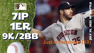 Justin Verlander  July 23 2022  MLB highlights [upl. by Hoem]