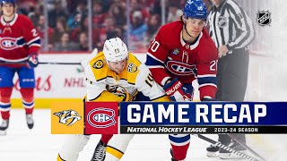 Predators  Canadiens 1210  NHL Highlights 2023 [upl. by Akeihsal]