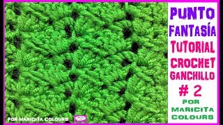 Puntos Fantasía  2 Tutorial Crochet quotAbanicoquot por Maricita Colours [upl. by Ecidnacal]