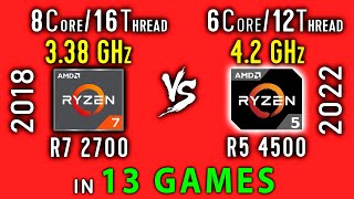 Ryzen 7 2700 vs Ryzen 5 4500 Test in 13 Games or R5 4500 vs R7 2700x [upl. by Berte]