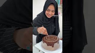 Cake dripping  chocolate sauce  Nutella cake  cake designing ideas  no premix cake recipe [upl. by Atisusej436]