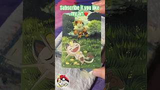 Growlithe and Meowth💚pokemon meowth growlithe pokemongo pokemoncards anime art videogames [upl. by Benedetto]