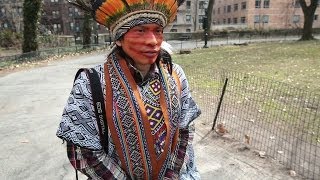 Amazon Native Explores The Streets Of NYC  BBC NEWS [upl. by Oileduab915]