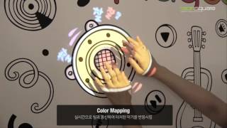 Interactive media wall touch sensor conductive ink projection mapping  Music Playing Wall [upl. by Monahan]