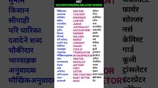 Occupationपेशा related words shorts ewdS87 [upl. by Emilia]