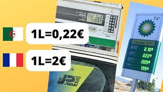 LE PRIX DU CARBURANT EN ALGÉRIE 🇩🇿 COMPARÉ À CELUI DE FRANCE 🇫🇷 [upl. by Niroht337]