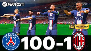 FIFA 23  MESSI RONALDO MBAPPE NEYMAR ALL STARS  PSG 100  1 AC MILAN [upl. by Asante]