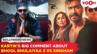 Kartik Aaryans SHOCKING comment on Bhool Bhulaiyaa 3 VS Ajay Devgns Singham Again I think [upl. by Aborn]