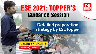 Preparation Strategy by ESE 2021 Topper  Saurabh Shukla AIR4 Electrical Engg MADE EASY Student [upl. by Budworth529]