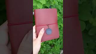 Travelers Notebook Leather Cover Passport Size in Red Maroon leathercraft travelersnotebook [upl. by Yarod952]