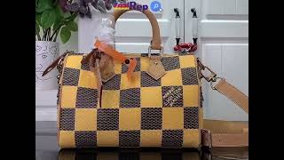 Louis Vuitton Speedy 25 Bandouliere Damier Pop N40585 Yellow [upl. by Weisberg]