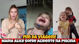 Maria Alice sofre acidente ao cair na piscina Virginia anuncia fim da viagem [upl. by Cogn618]