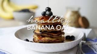 Healthy Banana Oat Pancakes  Recipe by Broke and Cooking  brokeandcookingcom [upl. by Ishmul]