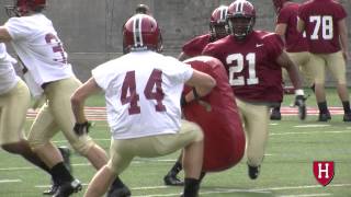 Harvard Football Holds First Practice of 2012 [upl. by Inaflahk445]