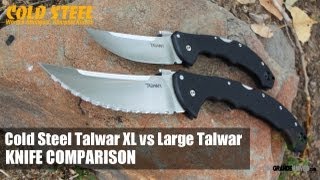 Cold Steel Talwar XL vs Large Talwar Tactical Folders OsoGrandeKnives [upl. by Shenan]