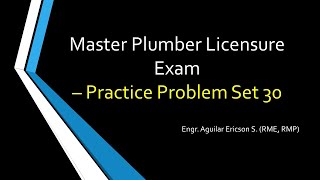 Master Plumber Licensure Exam  Practice Problems 30 [upl. by Sivrad]