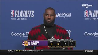 LeBron James Postgame Interview  Los Angeles Lakers beat Memphis Grizzlies 117111 [upl. by Im]