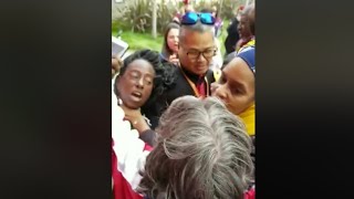 OUSD Board’s Jumoke Hinton Hodge Chokes Oakland Teacher In Skirmish [upl. by Dnalevelc]