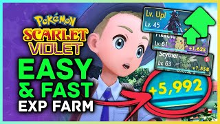 Pokemon Scarlet and Violet  Easy amp Fast EXP Farm LEVEL UP FAST  400000 Points Per Hour [upl. by Aihseuqal]