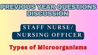 Previous Year Questions discussion for Nursing Officer  Staff Nurse  Normal Flora Microorganism [upl. by Koffler101]