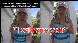 Karen GOES OFF because her neighbor supports Biden and Kamala Harris [upl. by Berriman]