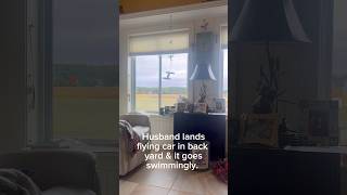 Husband SHOCKS Wife by landing FLYING CAR in backyard 2024 randomnews caughtoncamera flyingcar [upl. by Assilla94]