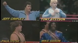 Wrestling “Jobbers” Jeff Cripley Mike Saxon Paul Dose amp Tony Stetson 1986 [upl. by Skiba]