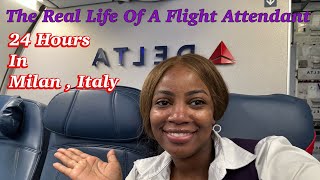 International Flight Attendant Life • 24 Hours In Milan • Purser In The Main Cabin [upl. by Annoval527]