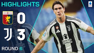 GENOAJUVENTUS 03  HIGHLIGHTS  Vlahovic ends scoring drought with a brace  Serie A 202425 [upl. by Kiri674]