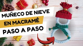 ⛄Muñeco de nieve en macramé paso a paso  Christmas Decoration StepbyStep Macramé Snowman [upl. by Ashraf]