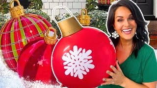 EASY GIANT DIY Christmas Ornaments [upl. by Starlene]