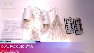 Review LED Starburst Lights 120 LED Dimmable Fairy Lights [upl. by Jaquenette905]